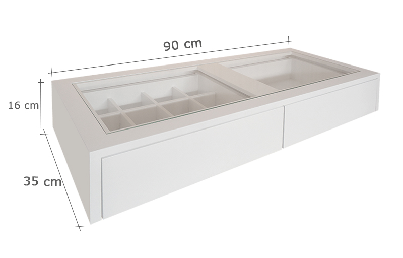 Penteadeira Aparador Suspenso para Maquiagem Quarto Branco Laca
