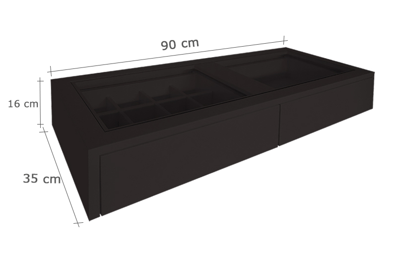 Penteadeira Aparador Suspenso para Maquiagem Quarto Preto Laca