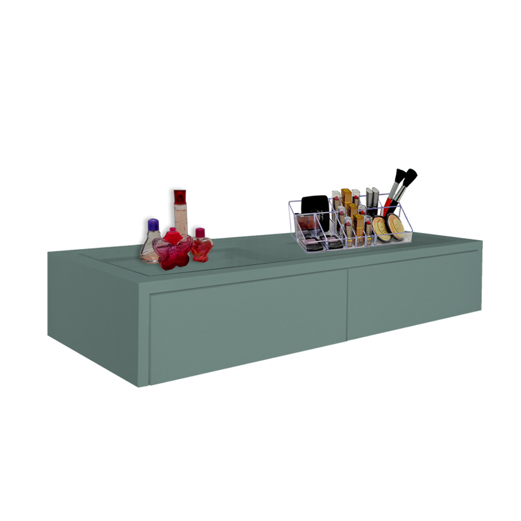 Penteadeira Aparador Suspenso para Maquiagem Quarto Verde Laca