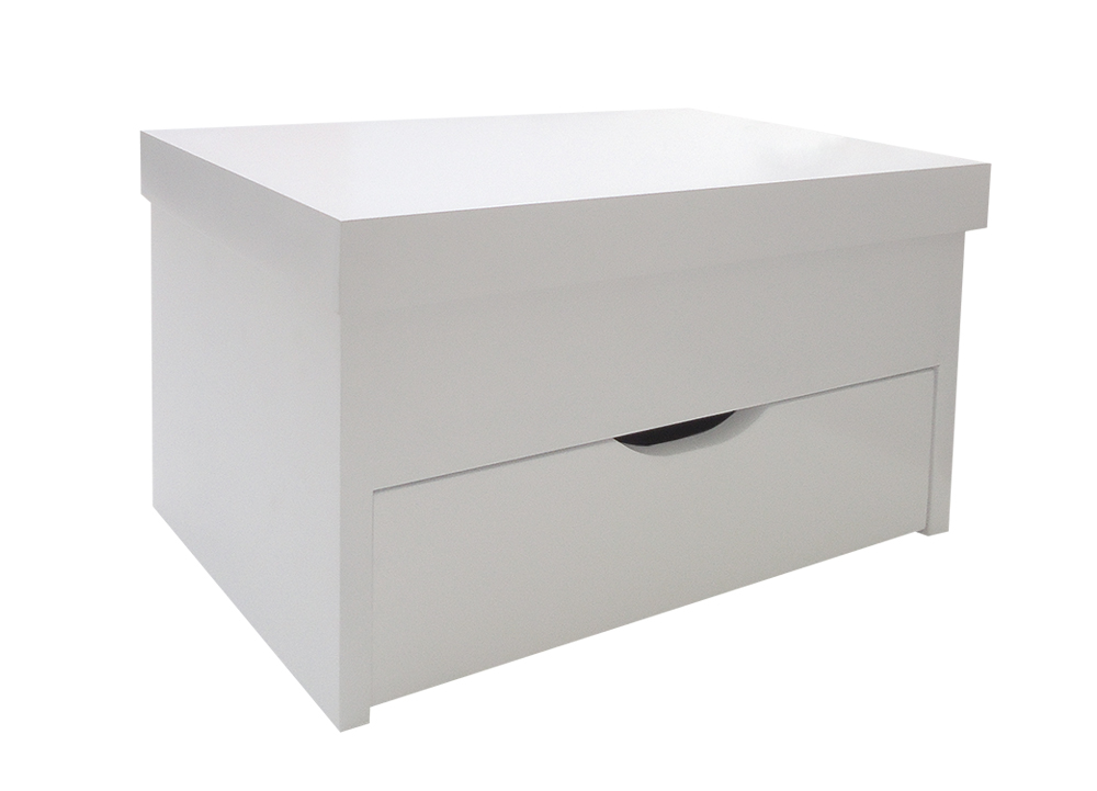 Porta Maquiagem Caixa Organizadora com Espelho Branco Laca