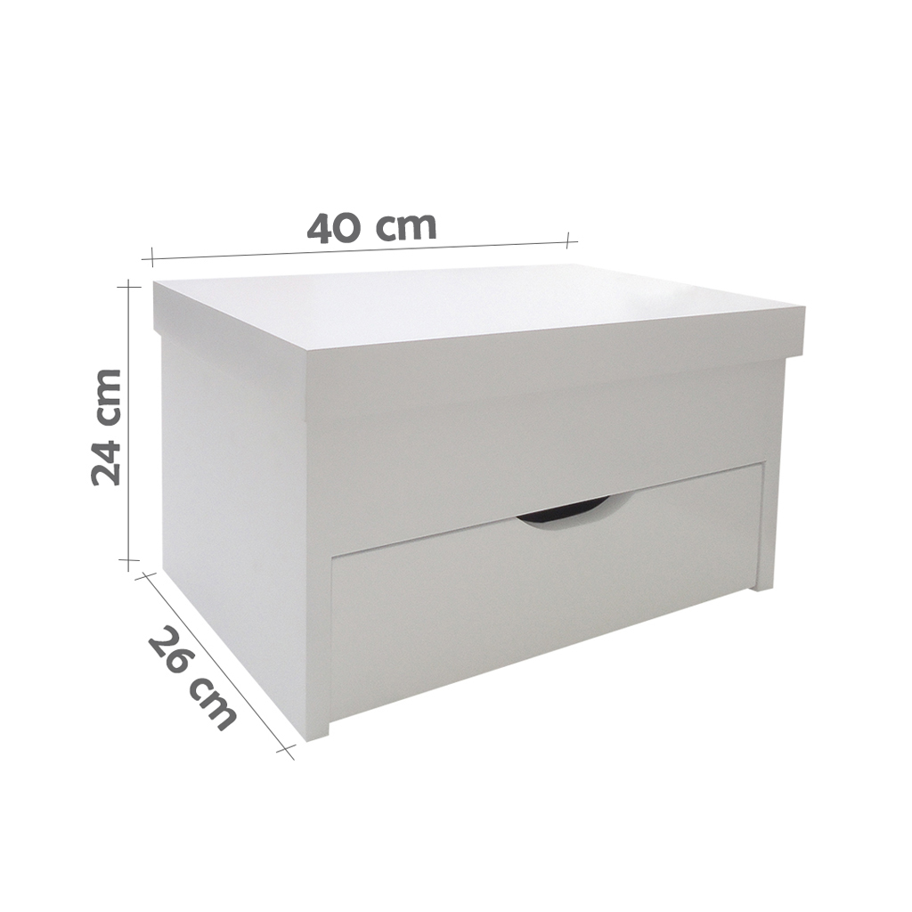 Porta Maquiagem Caixa Organizadora com Espelho Branco Laca