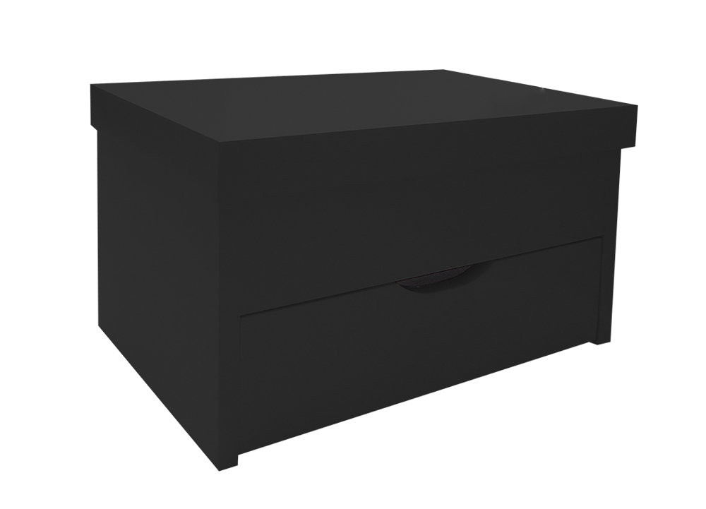 Porta Maquiagem Caixa Organizadora com Espelho Preto Laca