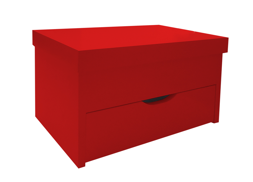 Porta Maquiagem Caixa Organizadora com Espelho Vermelho Laca