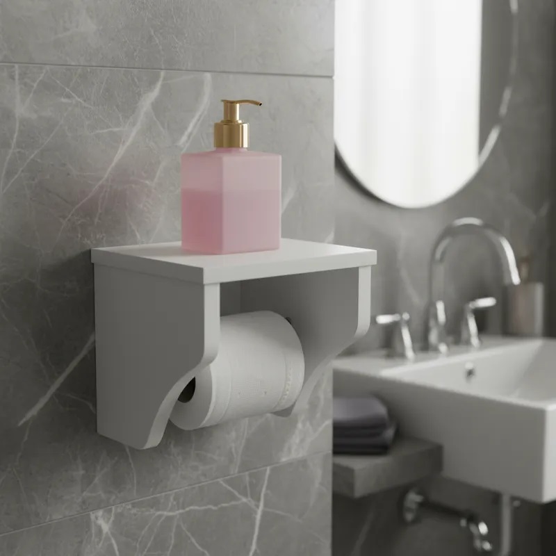 Porta Papel Higiênico Acessório para Banheiro Papeleira Suporte de Parede Branco Laca