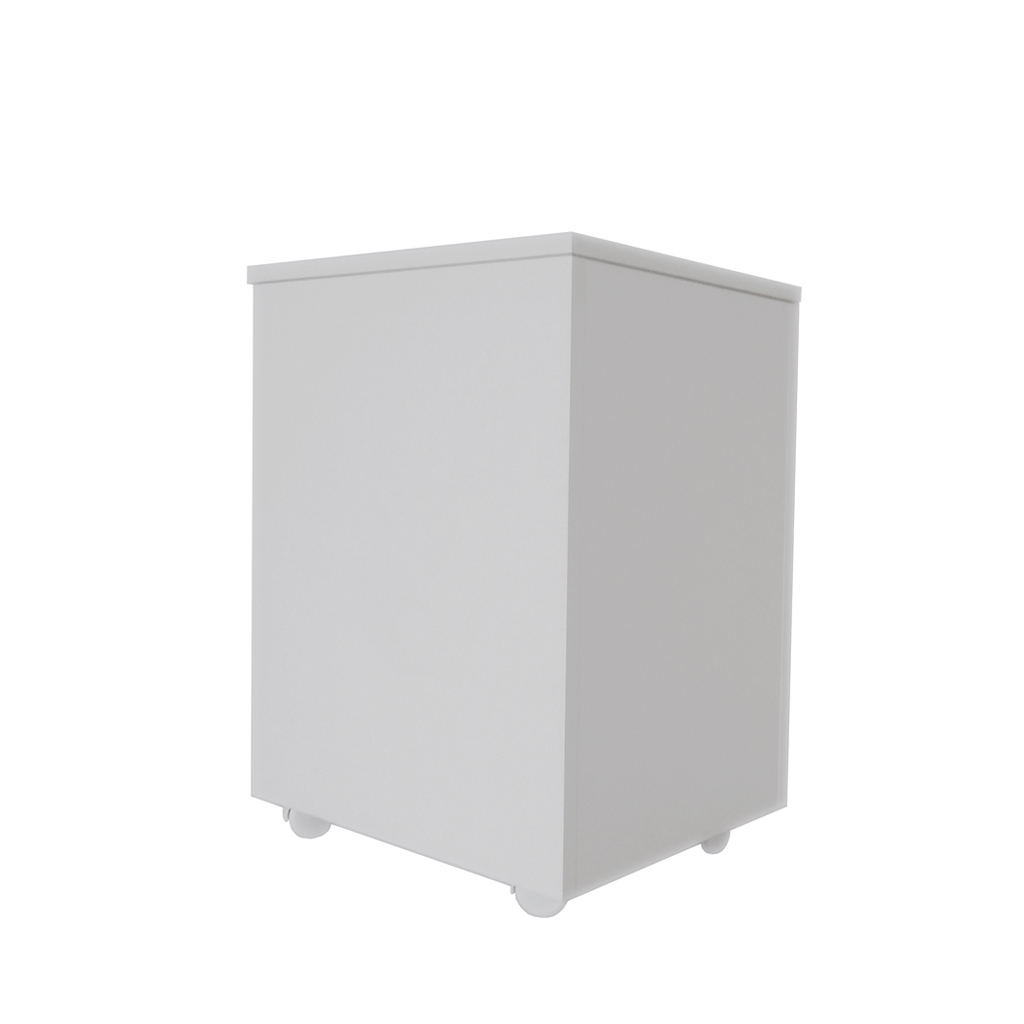 Porta Ração Caixa Dispenser com rodízios Pet para Armazenar até 25 Kg Branco