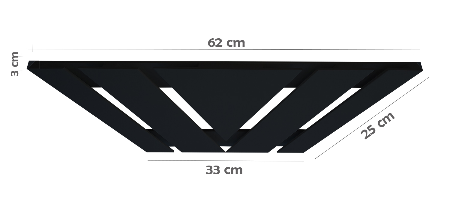 Porta Taças 30° Suporte de Parede Decorativo para Adegas Bar Preto Laca
