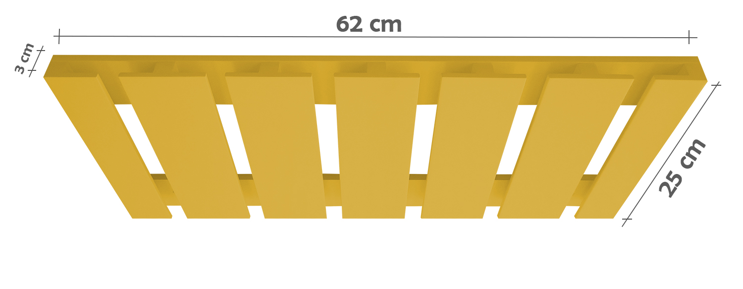 Porta Taças Reto Suporte de Parede Decorativo para Adegas - Amarelo Laca