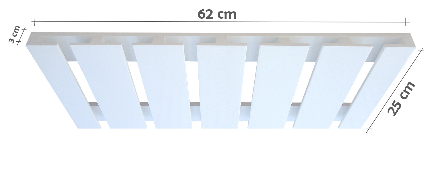 Porta Taças Reto Suporte de Parede Decorativo para Adegas - Branco Laca