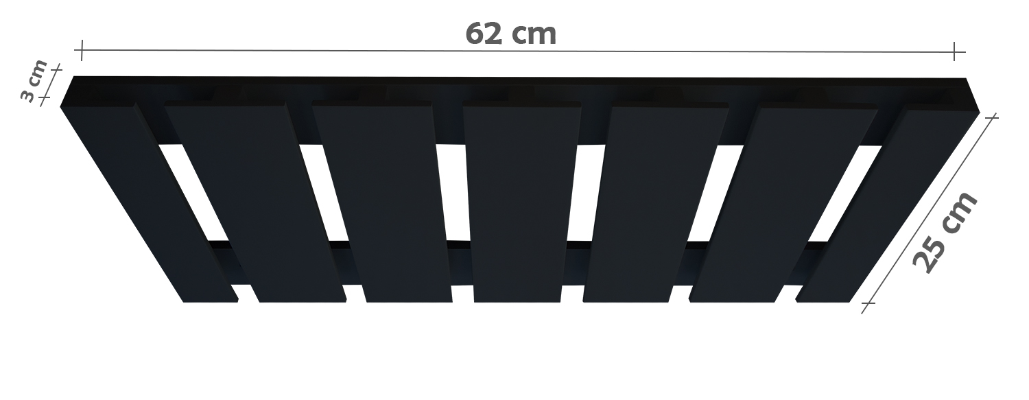 Porta Taças Reto Suporte de Parede Decorativo para Adegas - Preto Laca