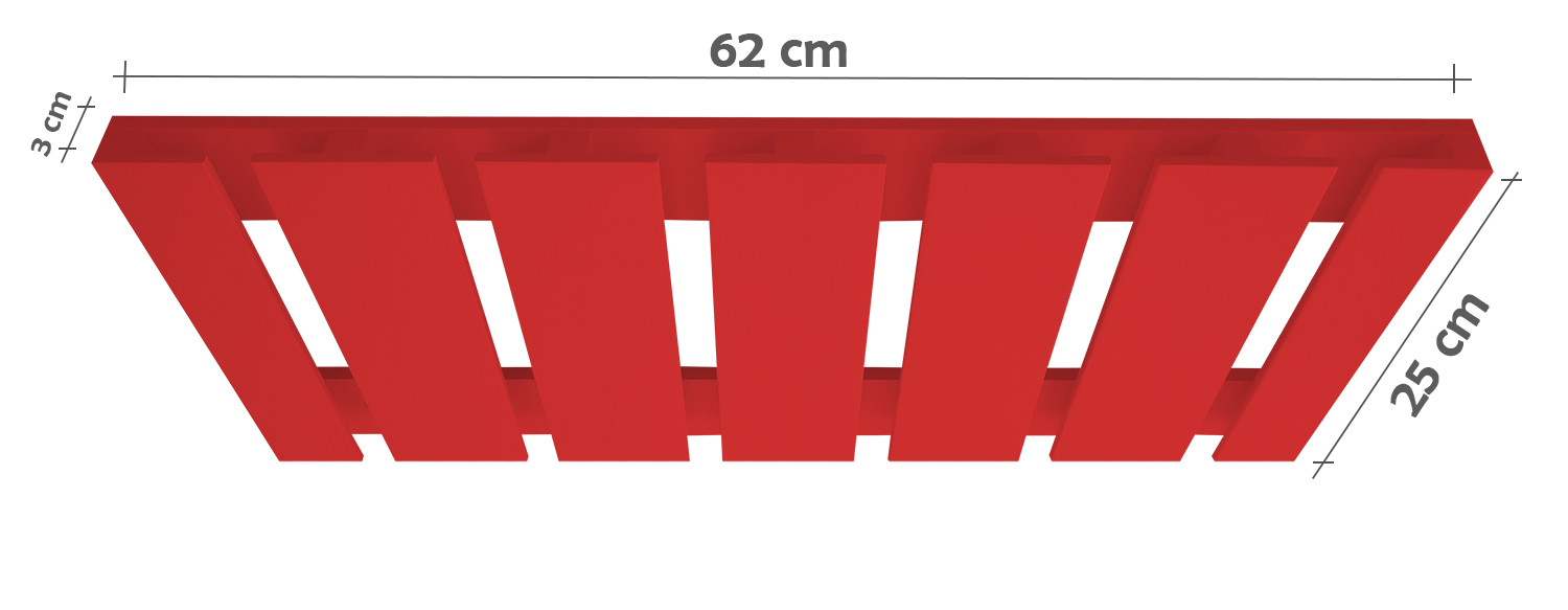 Porta Taças Reto Suporte de parede Decorativo para Adegas - Vermelho Laca