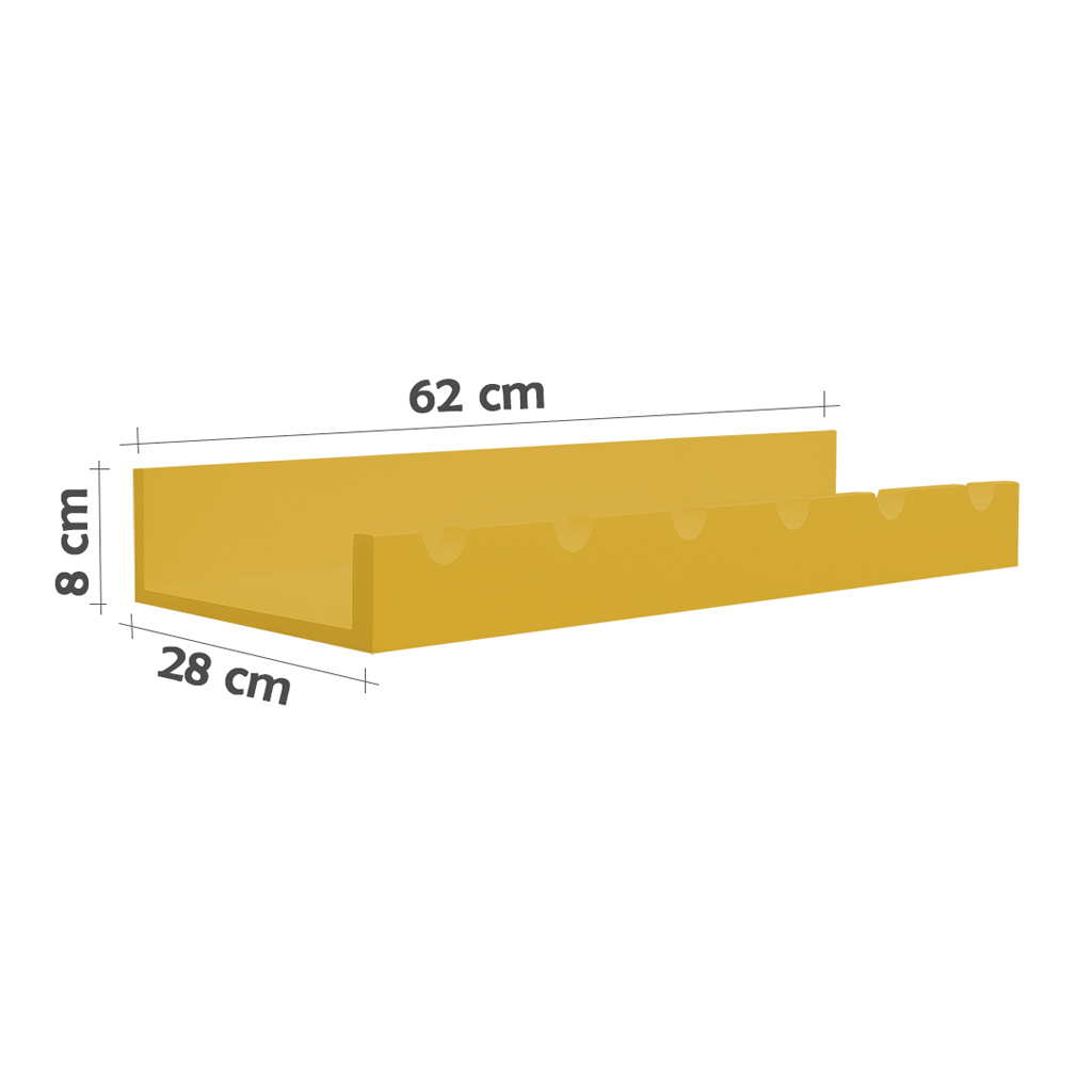 Prateleira Adega New Suporte de Parede Decorativo para Vinhos e Garrafas - Amarelo Laca