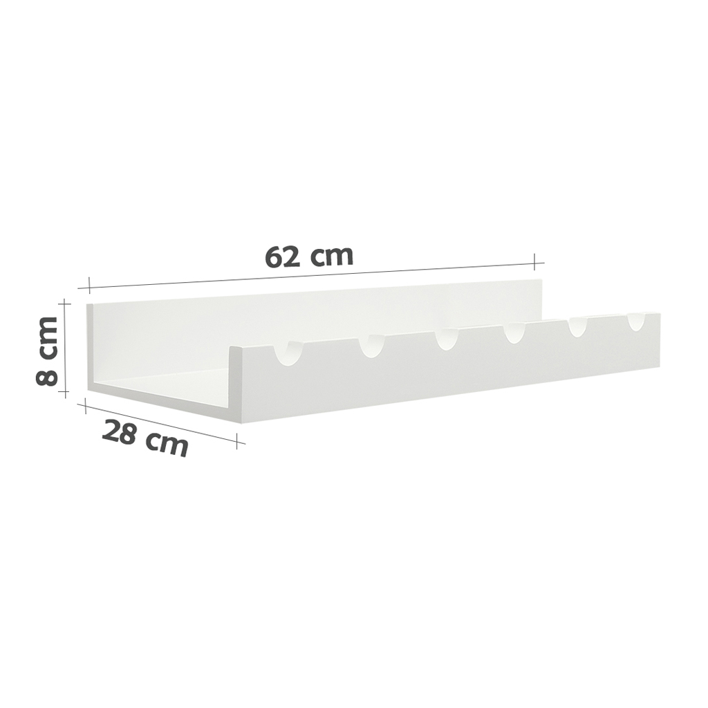 Prateleira Adega New Suporte de Parede Decorativo para Vinhos e Garrafas - Branco Laca