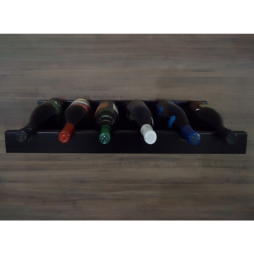 Prateleira Adega New Suporte de Parede Decorativo para Vinhos e Garrafas - Preto Laca