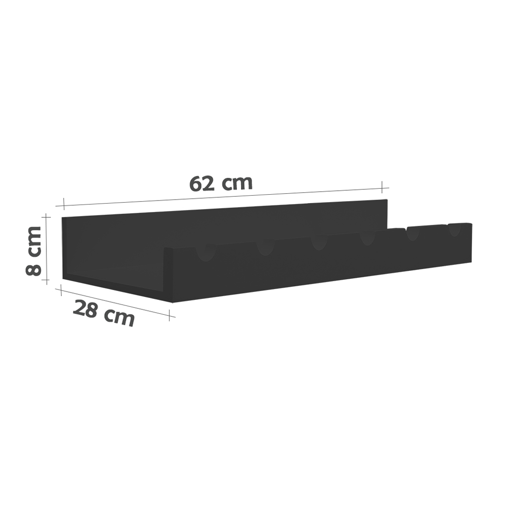 Prateleira Adega New Suporte de Parede Decorativo para Vinhos e Garrafas - Preto Laca