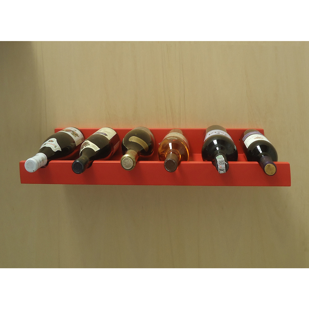 Prateleira Adega New Suporte de Parede Decorativo para Vinhos e Garrafas - Vermelho Laca