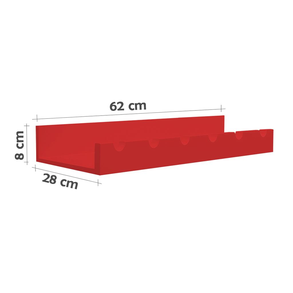 Prateleira Adega New Suporte de Parede Decorativo para Vinhos e Garrafas - Vermelho Laca