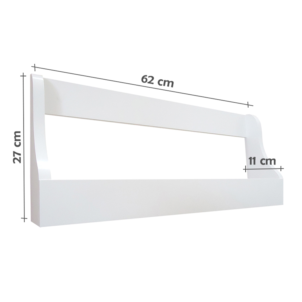 Prateleira Adega Suporte de Parede Decorativo para Vinhos e Bebidas - Branco Laca