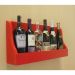 Prateleira Adega Suporte de Parede Decorativo para Vinhos e Bebidas - Vermelho Laca