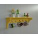 Prateleira Cabideiro Suporte Porta Canecas Utensílios de Cozinha Mochilas Bolsas - Amarelo Laca