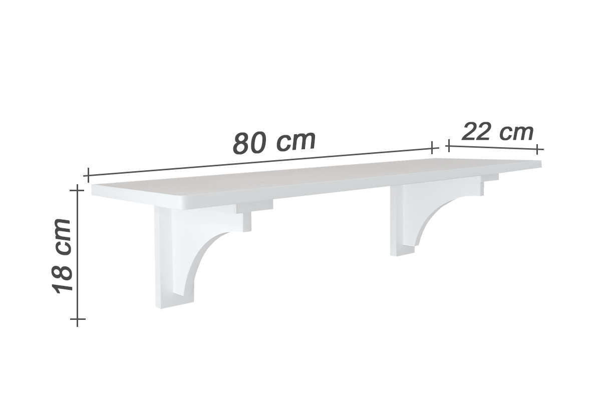Prateleira Decorativa Suporte para Livros com Cantoneira Mão Francesa Branco Laca