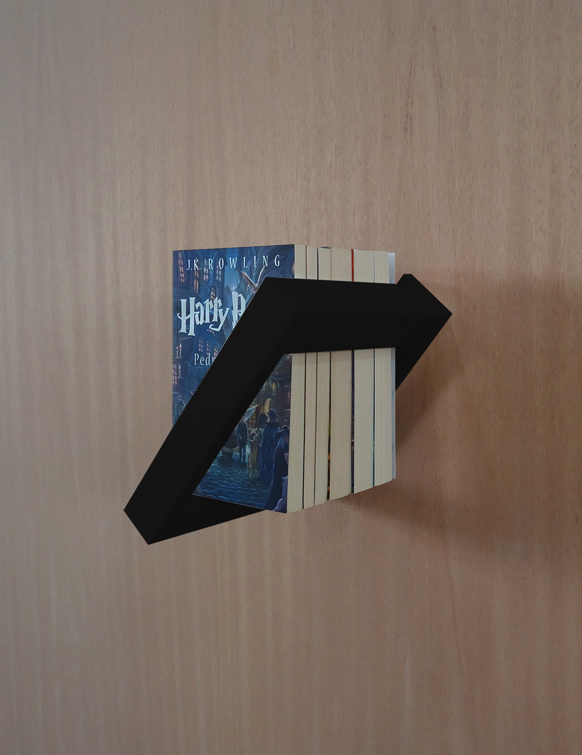 Prateleira Porta Livros Suporte Estante Nicho Decorativo 2 Peças Parede - Preto Laca