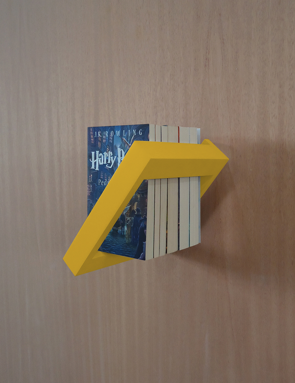 Prateleira Porta Livros Suporte Estante Nicho Decorativo 2 peças Parede - Amarelo Laca