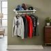 Prateleira Suporte Cabideiro de Parede Roupas e Acessórios Estilo Industrial - Branco Laca