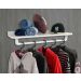 Prateleira Suporte Cabideiro de Parede Roupas e Acessórios Estilo Industrial - Branco Laca