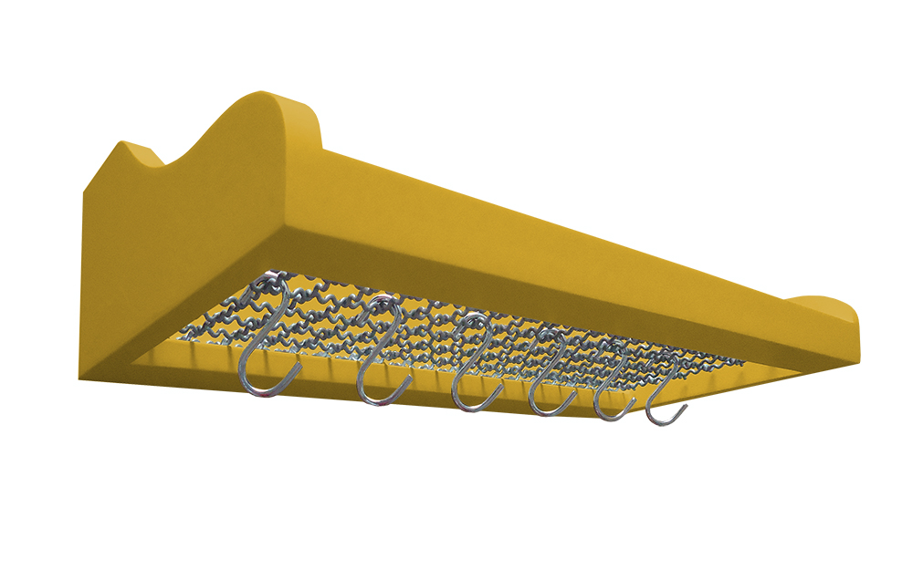 Prateleira Suporte Porta Panelas e Utensílios de Cozinha - Amarelo Laca