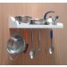 Prateleira Suporte Porta Panelas e Utensílios de Cozinha - Branco Laca