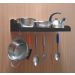 Prateleira Suporte Porta Panelas e Utensílios de Cozinha - Preto Laca