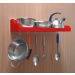 Prateleira Suporte Porta Panelas e Utensílios de Cozinha - Vermelho Laca