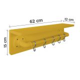 Prateleira para Temperos e Suporte Utensílios e Panelas Cozinha Estilo Industrial Amarelo Laca