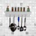 Prateleira para Temperos e Suporte Utensílios e Panelas Cozinha Estilo Industrial Branco Laca