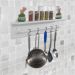 Prateleira para Temperos e Suporte Utensílios e Panelas Cozinha Estilo Industrial Branco Laca