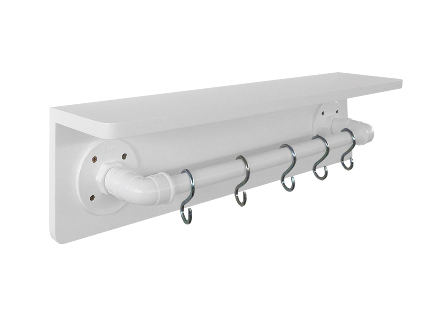 Prateleira para Temperos e Suporte Utensílios e Panelas Cozinha Estilo Industrial Branco Laca