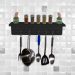 Prateleira para Temperos e Suporte Utensílios e Panelas Cozinha Estilo Industrial Preto Laca