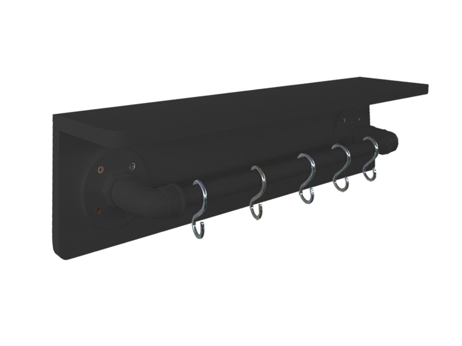 Prateleira para Temperos e Suporte Utensílios e Panelas Cozinha Estilo Industrial Preto Laca
