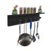 Prateleira para Temperos e Suporte Utensílios e Panelas Cozinha Estilo Industrial Preto Laca