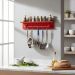 Prateleira para Temperos e Suporte Utensílios e Panelas Cozinha Estilo Industrial Vermelho Laca