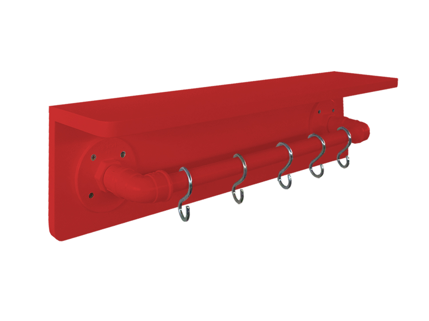 Prateleira para Temperos e Suporte Utensílios e Panelas Cozinha Estilo Industrial Vermelho Laca