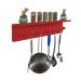 Prateleira para Temperos e Suporte Utensílios e Panelas Cozinha Estilo Industrial Vermelho Laca
