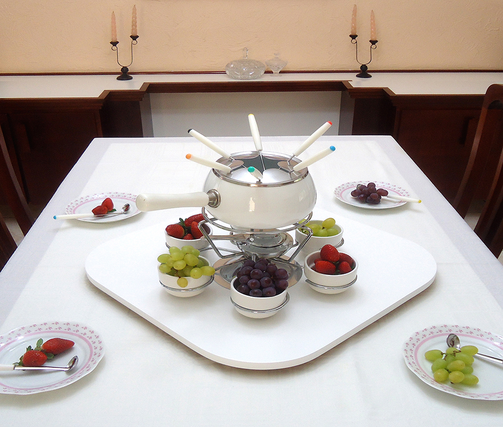 Prato Giratório Centro de Mesa Tampo Tábua para Mesa 60 cm Branco Laca