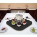 Prato Giratório Centro de Mesa Tampo Tábua para Mesa 70 cm Preto Laca