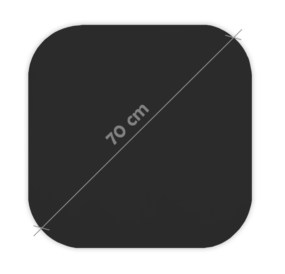 Prato Giratório Centro de Mesa Tampo Tábua para Mesa 70 cm Preto Laca