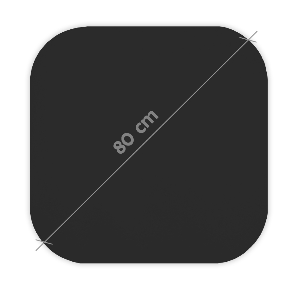 Prato Giratório Centro de Mesa Tampo Tábua para Mesa 80 cm Preto Laca