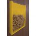 Quadro Porta Rolhas de Vinho Champanhe Tampinhas Decorativo de Parede Amarelo Laca