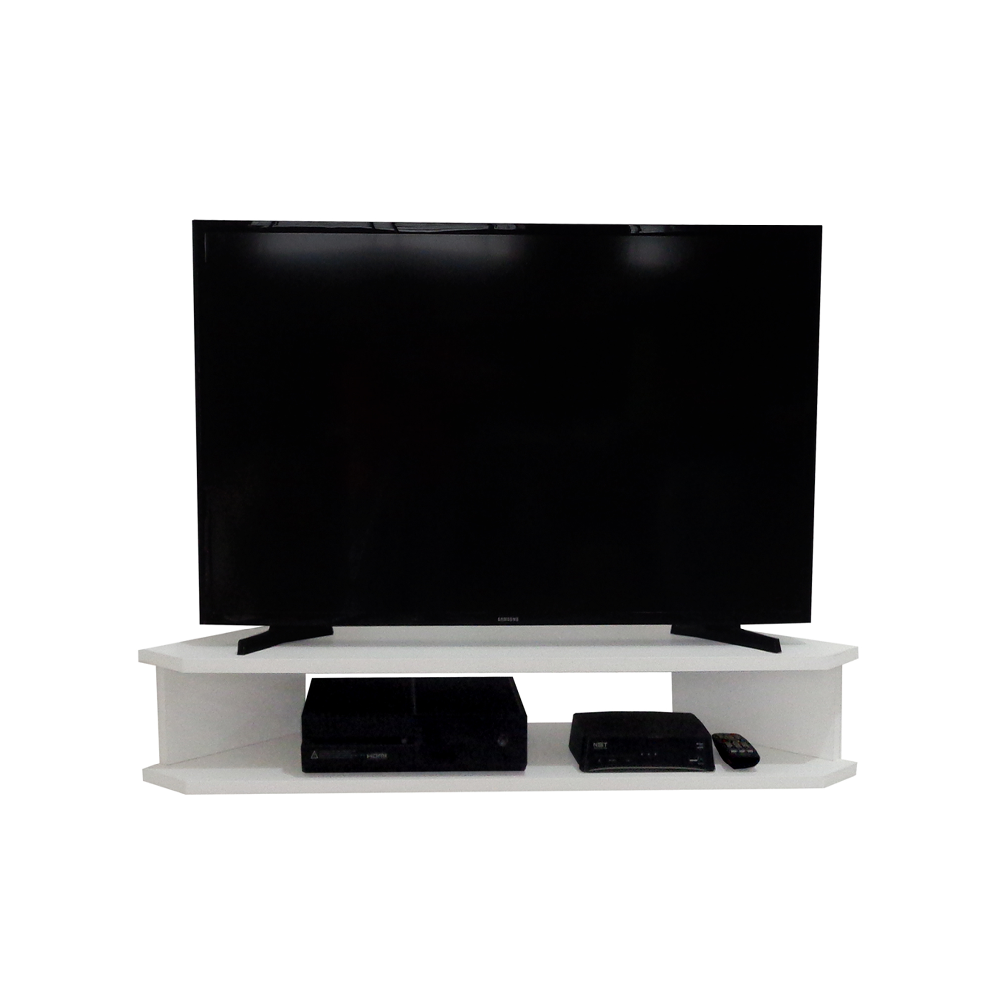 Rack Suspenso para TV de até 39” Aparador Bancada Estante de Canto Branco