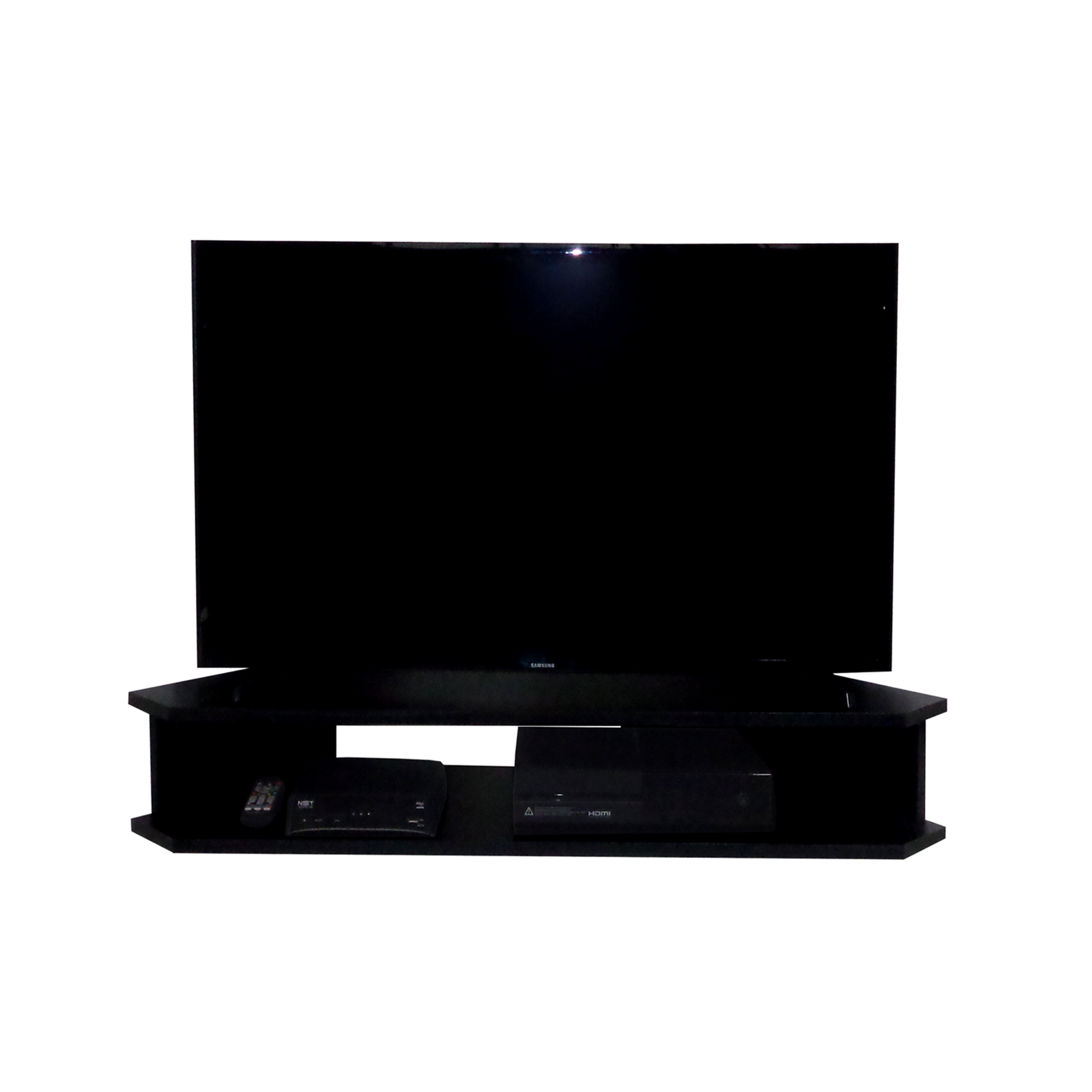 Rack Suspenso para TV de até 39” Aparador Bancada Estante de Canto Preto