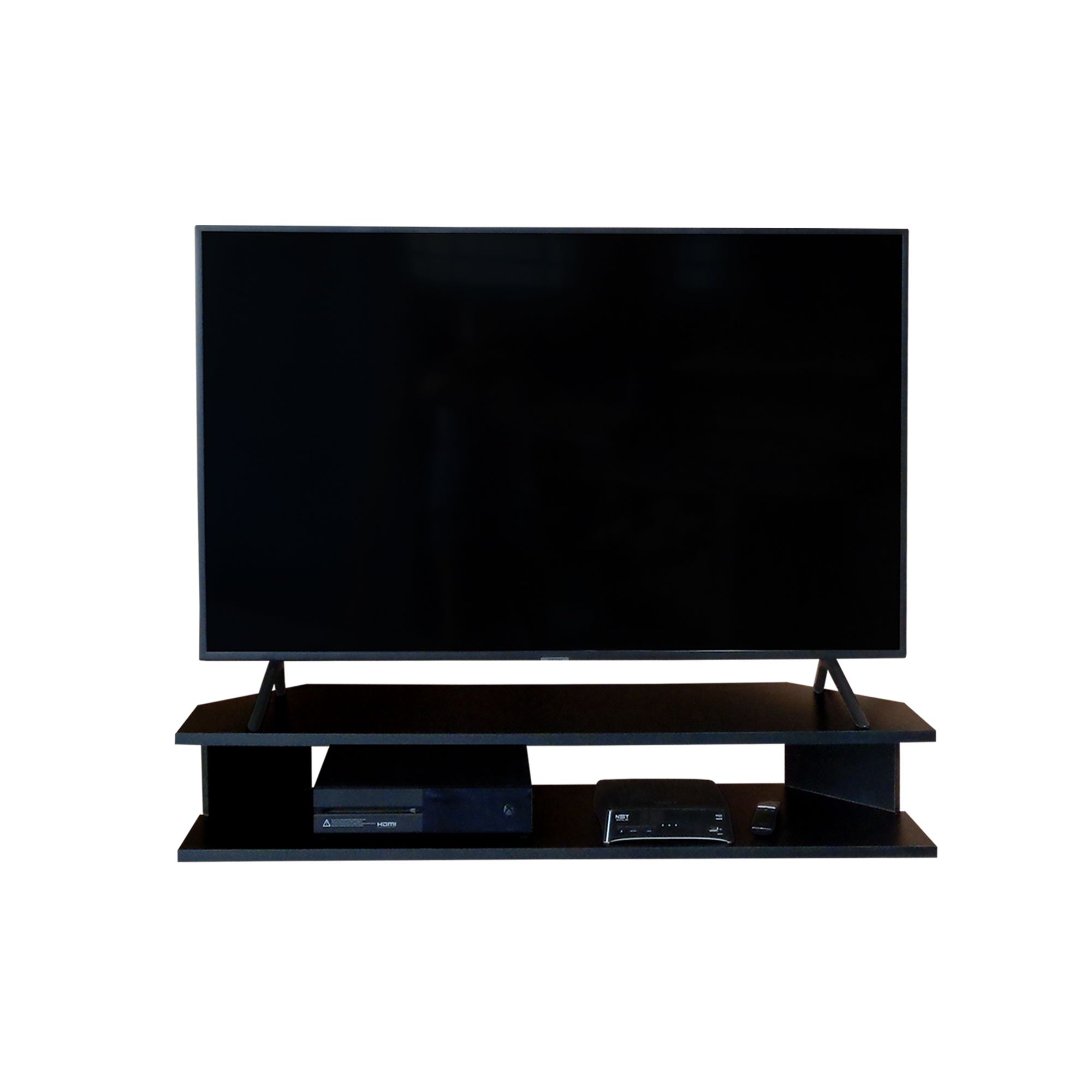 Rack Suspenso para TV de até 50” Aparador Bancada Estante de Canto Preto